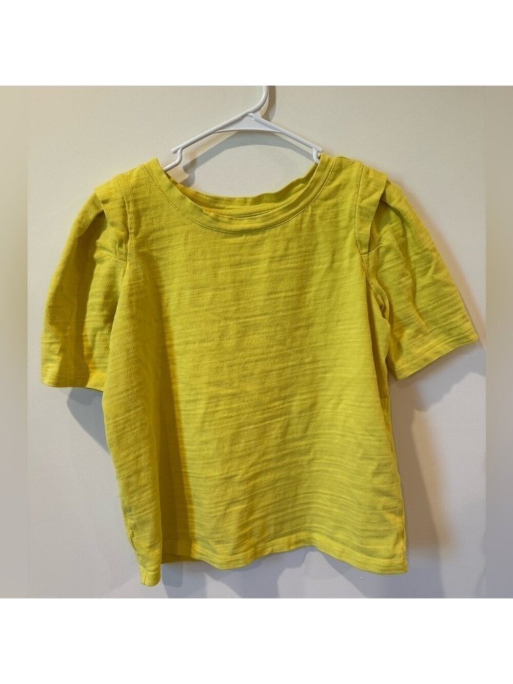 LOFT Yellow Short Sleeve Tee Casual Cropped